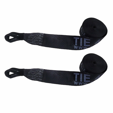 Tie 4 Safe 4 x 30' Winch Straps w/ Loop End, WLL- 5,400 lbs, PK2 TWS44-30-BLK-2